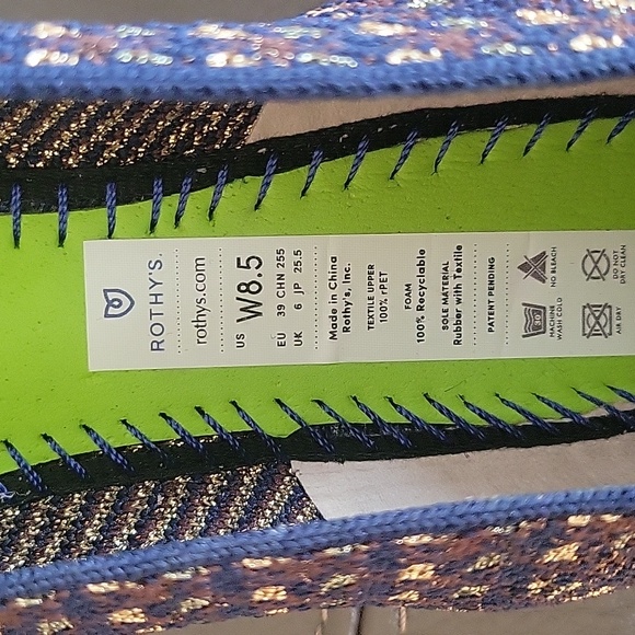 Rothy's The Bow Round Toe Evening Metallic Knit Fabric Ballet Flat - Picture 11 of 12